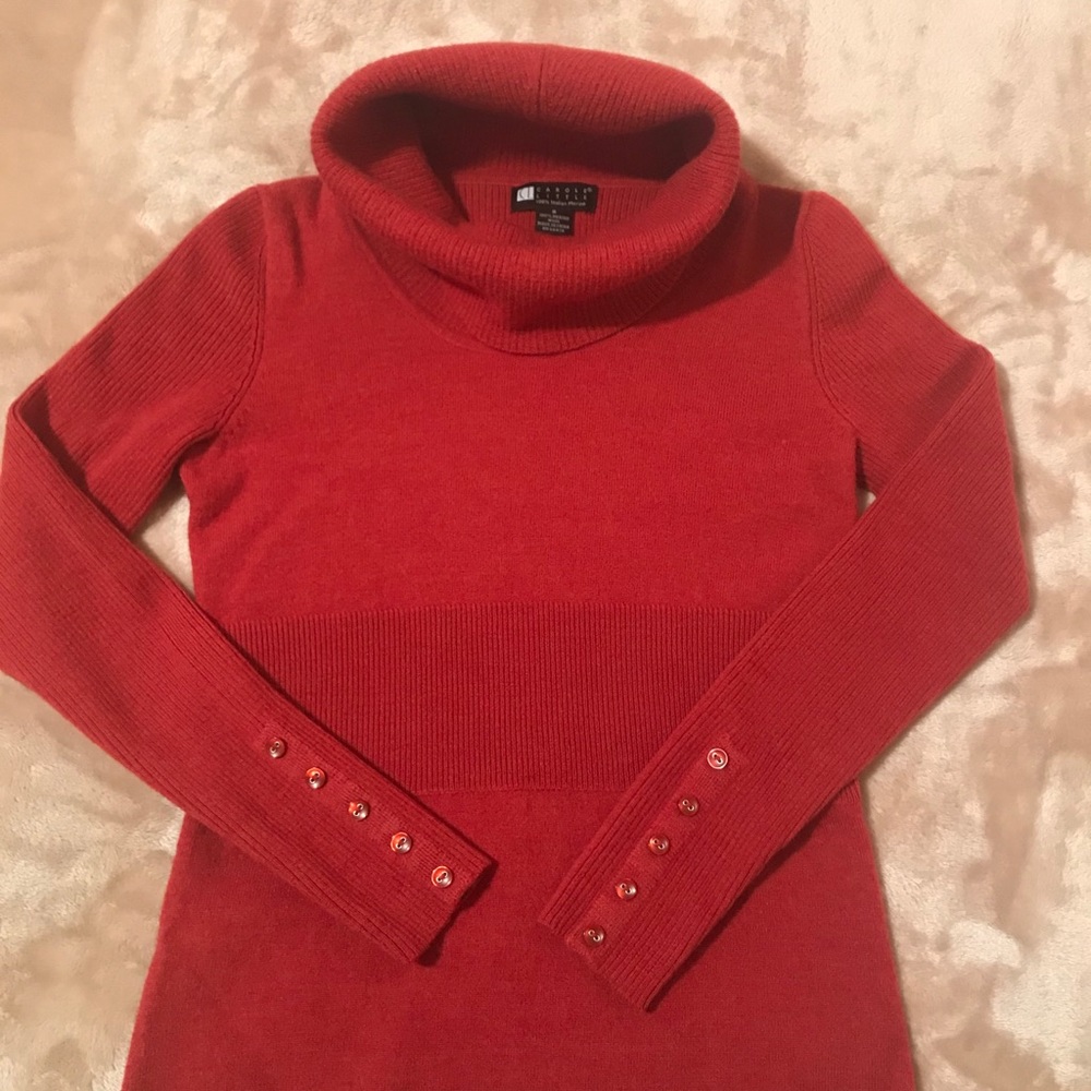 Final Sale! Fire Orange 100% Italian Merino Wool Sweater